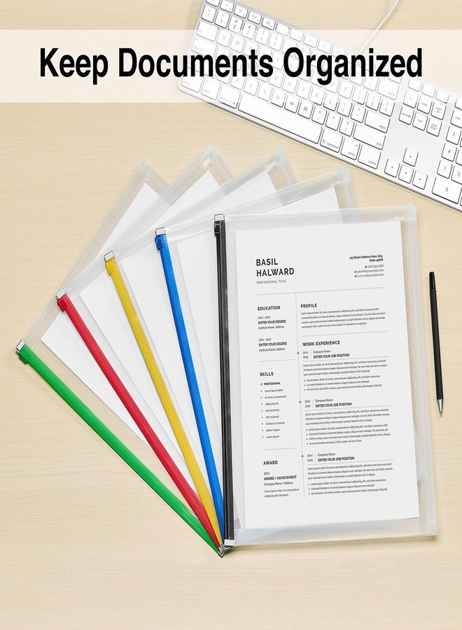 Staples 344890 Poly Zip Envelopes Letter Size Clear with Assorted Zippers 5/PK - Image 4